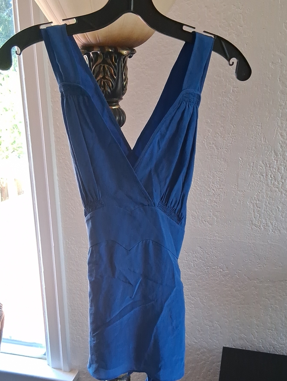 Balenciaga Blue V-Neck Sleeveless Mini Top